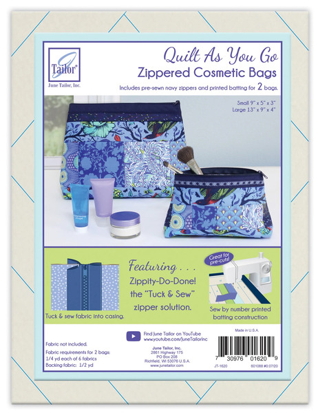 June Tailor Inc JT-1620 Zippity Do Done Cosmetic Bags QAYG Navy Zip