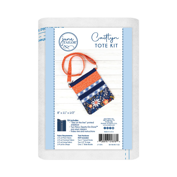 June Tailor Inc JT-1878 Crossbody Tote Bag Caitlyn Zippity-Do-Done Navy