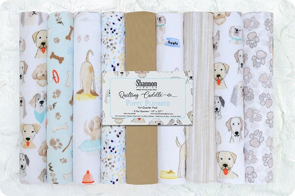 Shannon Fabrics Inc. Puppy Playdate Quilting Cuddle Fat Quarter Pack