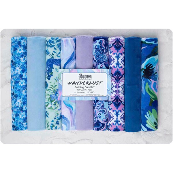 Shannon Fabrics Inc. Wanderlust-Blue Quilting Cuddle Fat Quarter Packs