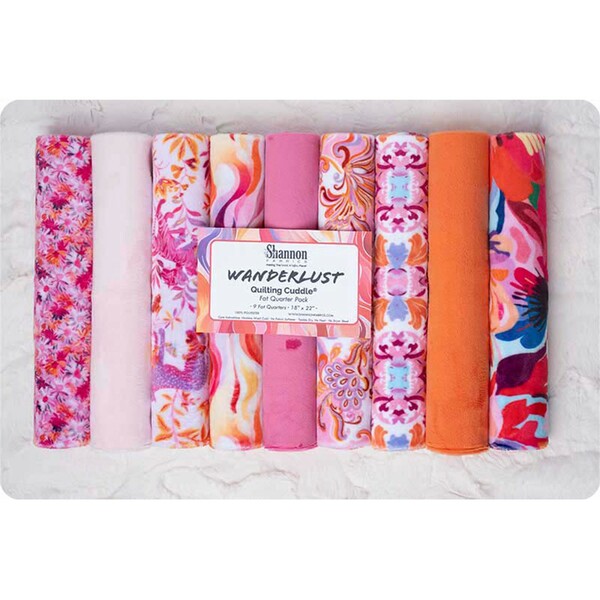 Shannon Fabrics Inc. Wanderlust-Pink Quilting Cuddle Fat Quarter Packs
