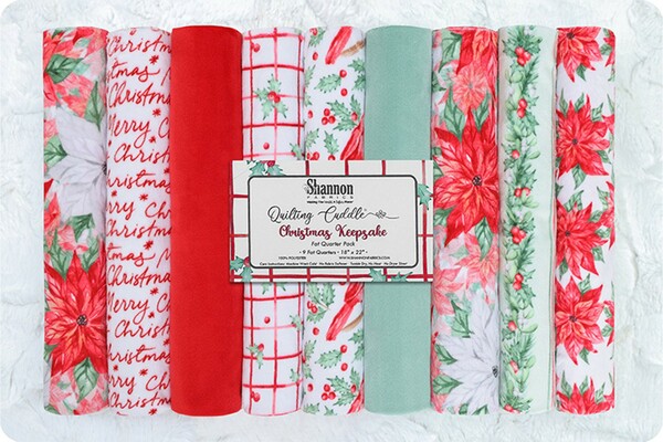 Shannon Fabrics Inc. Xmas Keepsake Quilting Cuddle Fat Quarter Pack