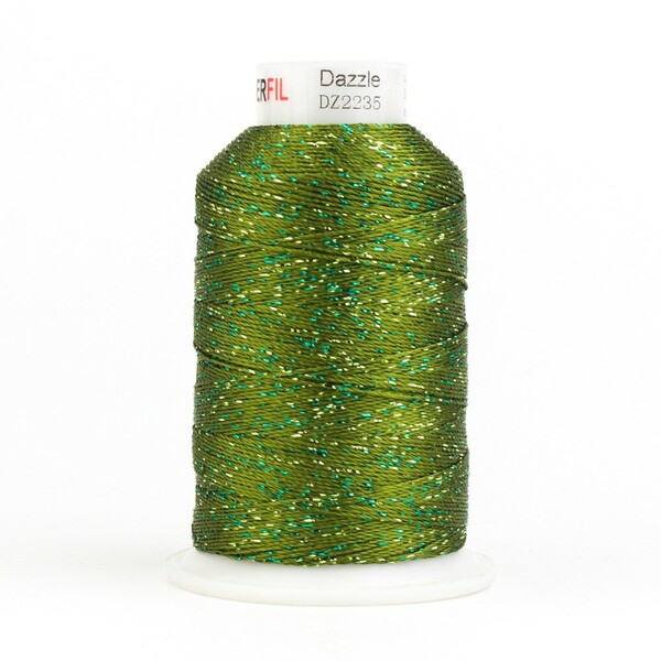 Wonderfil Threads Dazzle 8wt Metallic 411m Avocado