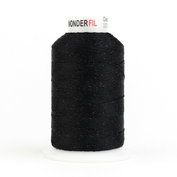 Wonderfil Threads Dazzle 8wt Metallic 411m Black