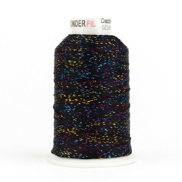 Wonderfil Threads Dazzle 8wt Metallic 411m Black/Multicolor