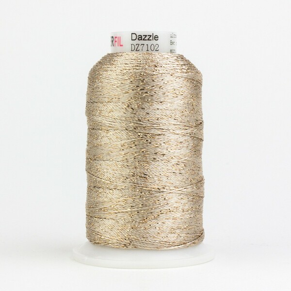 Wonderfil Threads Dazzle 8wt Metallic 411m Ecru
