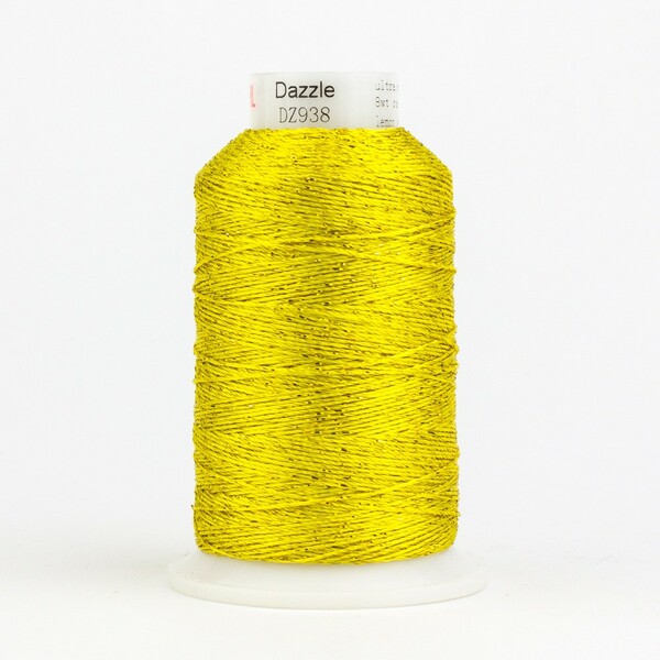 Wonderfil Threads Dazzle 8wt Metallic 411m Lemon Yellow