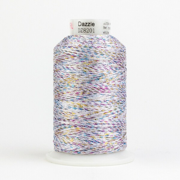 Wonderfil Threads Dazzle 8wt Metallic 411m White