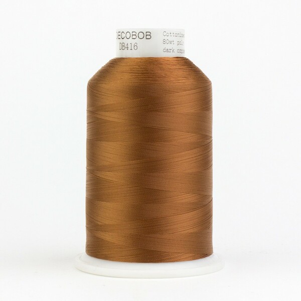 Wonderfil Threads DecoBob Cottonized Polyester 80wt 6000m Dark Copper