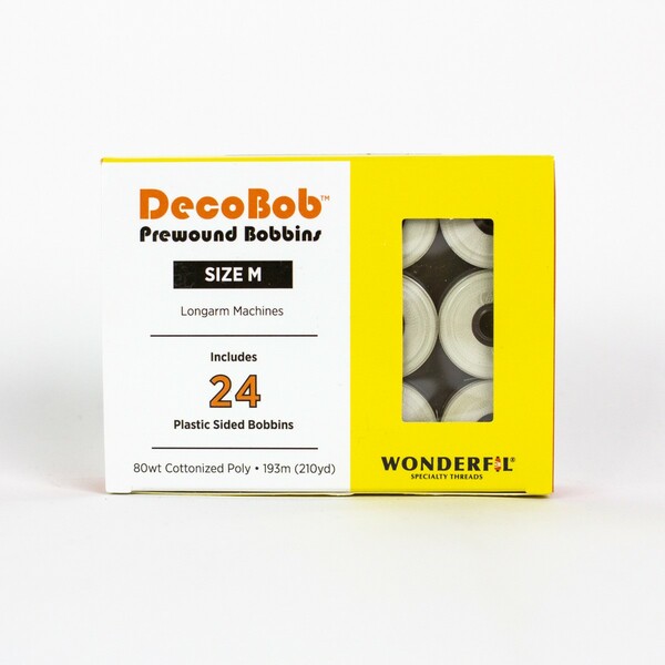 Wonderfil Threads DecoBob Prewound Bobbins Size M 24ct Antique White