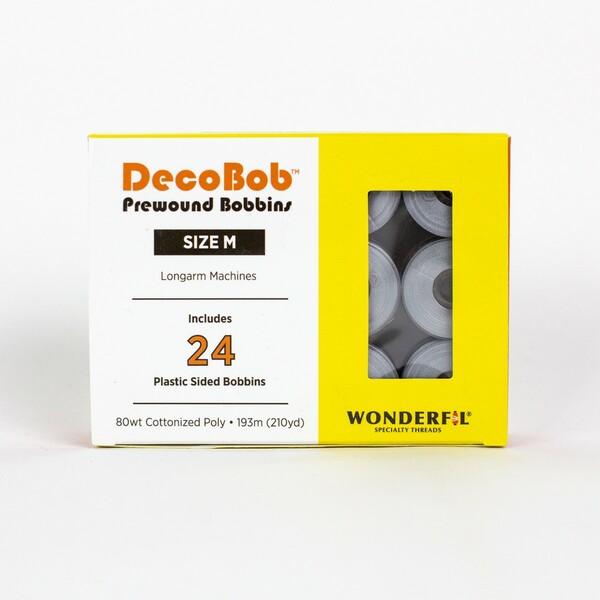 Wonderfil Threads DecoBob Prewound Bobbins Size M 24ct Dove Grey