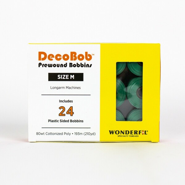Wonderfil Threads DecoBob Prewound Bobbins Size M 24ct Emerald Green