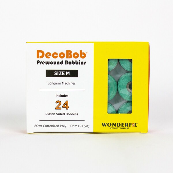 Wonderfil Threads DecoBob Prewound Bobbins Size M 24ct Mint Green