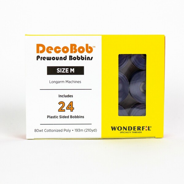 Wonderfil Threads DecoBob Prewound Bobbins Size M 24ct Navy