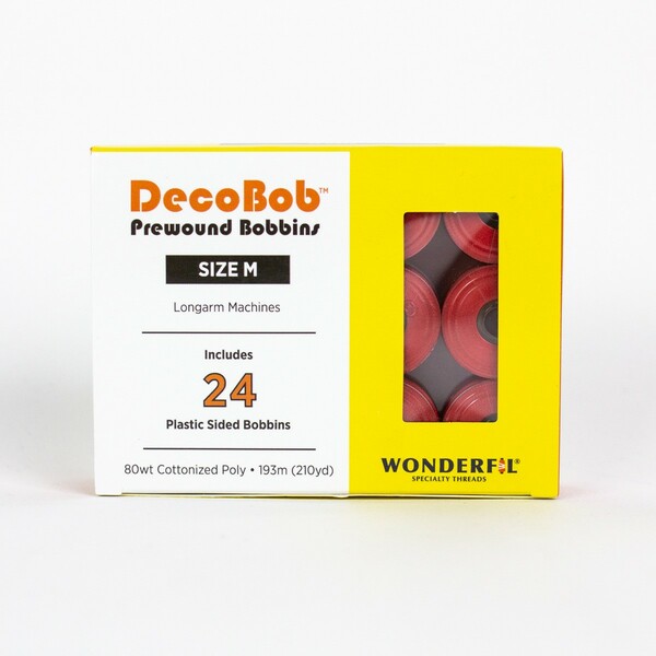 Wonderfil Threads DecoBob Prewound Bobbins Size M 24ct Red