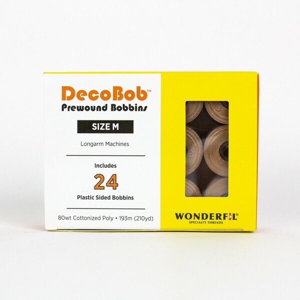 Wonderfil Threads DecoBob Prewound Bobbins Size M 24ct Soft Tan
