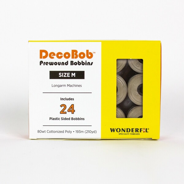 Wonderfil Threads DecoBob Prewound Bobbins Size M 24ct Taupe
