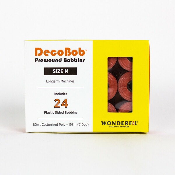 Wonderfil Threads DecoBob Prewound Bobbins Size M 24ct Terracota