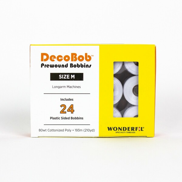 Wonderfil Threads DecoBob Prewound Bobbins Size M 24ct White