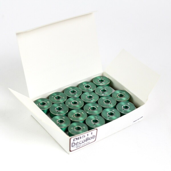 Wonderfil Threads DecoBob Prewound Bobbins Size L 36ct Emerald Green