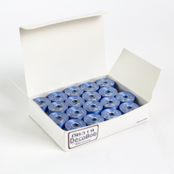 Wonderfil Threads DecoBob Prewound Bobbins Size L 36ct Sky Blue