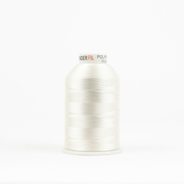 Wonderfil Threads Polyfast Polyester 40wt 5000yd Frosty White Polyfast Polyester 40wt 5000yd Frosty White