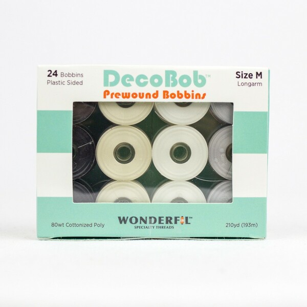 Wonderfil Threads DBLMB-BASIC DecoBob Prewound Bobbins Size M 24ct Basic
