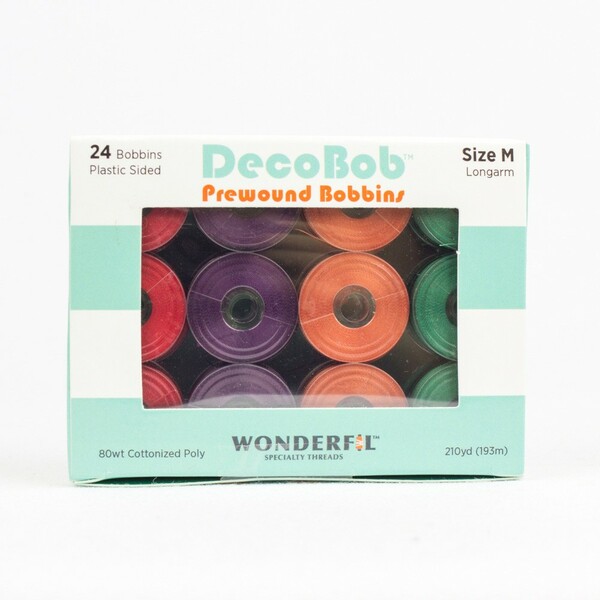 Wonderfil Threads DBLMB-GEMS DecoBob Prewound Bobbins Size M 24ct Gems