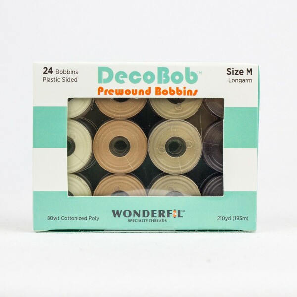 Wonderfil Threads DBLMB-NEUTRAL DecoBob Prewound Bobbins Size M 24ct Neutral