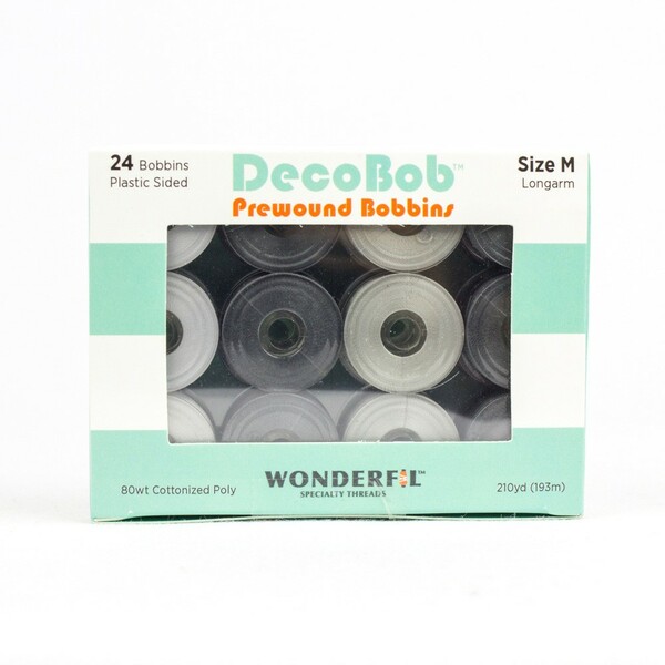 Wonderfil Threads DBLMB-STONE DecoBob Prewound Bobbins Size M 24ct Stone
