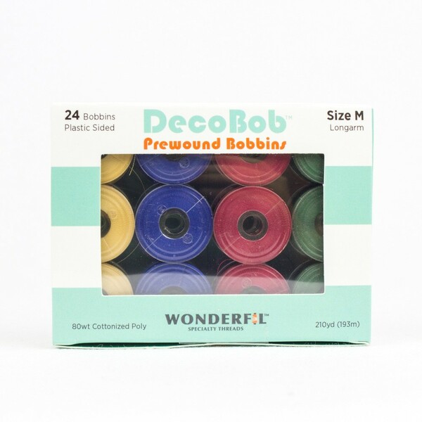Wonderfil Threads DBLMB-XMAS DecoBob Prewound Bobbins Size M 24ct Xmas
