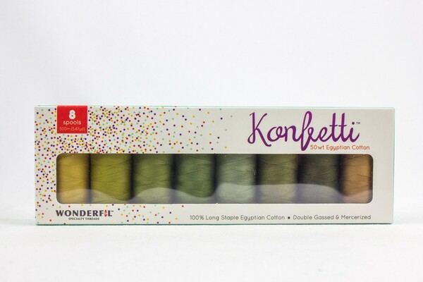 Wonderfil Threads KTB-05FRSTFL Konfetti 8-Spool Thread Set Forest Floor