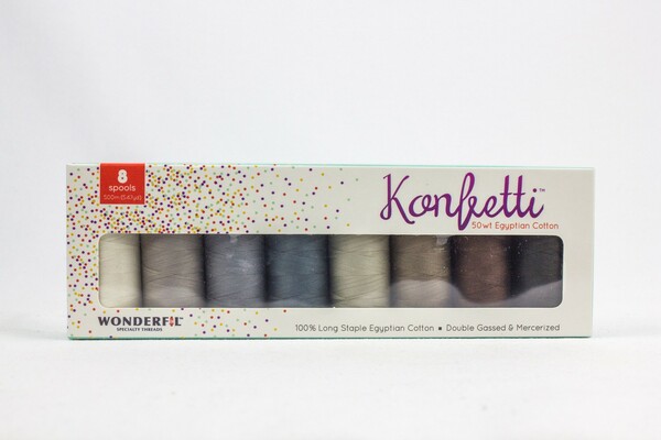 Wonderfil Threads KTB-01SNDSGL Konfetti 8-Spool Thread Set Sea And Sand Glass