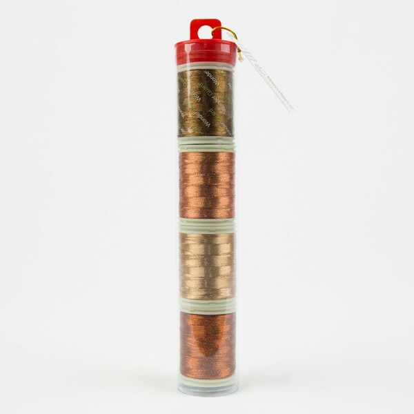 Wonderfil Threads SL-MT-BROWN Spotlite 40wt Rayon Metallic 150m Tube 4spls Brown