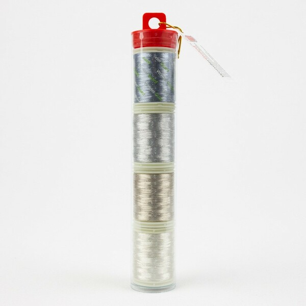 Wonderfil Threads SL-MT-SILVER Spotlite 40wt Rayon Metallic 150m Tube 4spls Silver