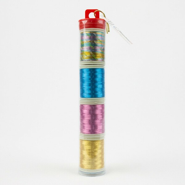 Wonderfil Threads MT-VARIEGATD Spotlite 40wt Rayon Metallic 150m Tube 4spls Variegated
