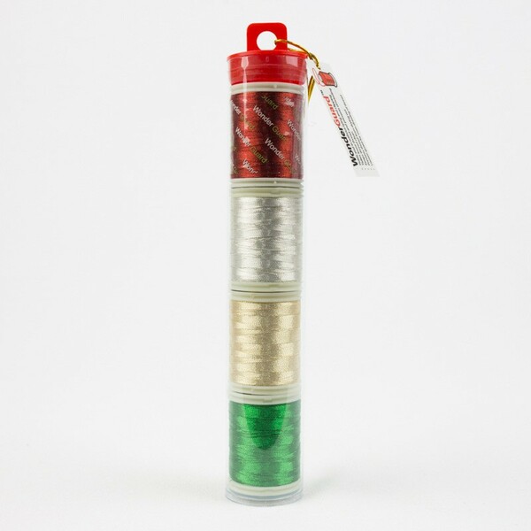 Wonderfil Threads SL-MT-XMAS Spotlite 40wt Rayon Metallic 150m Tube 4spls Xmas