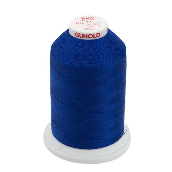 Sulky Cotton Thread 2-ply 30wt 400d 3200yds Deep Nassau Blue