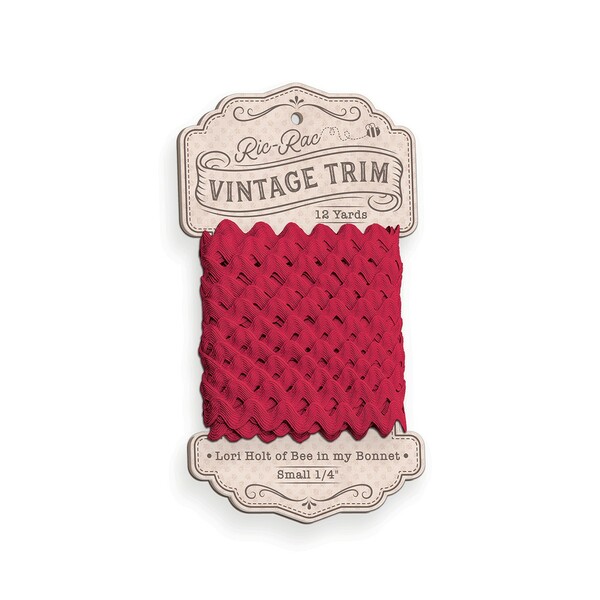 Riley Blake Designs Vintage Trim Ric Rac Schoolhouse Red 1/4in x 12yd