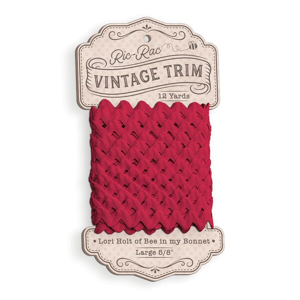 Riley Blake Designs Vintage Trim Ric Rac Schoolhouse Red 5/8in x 12yd