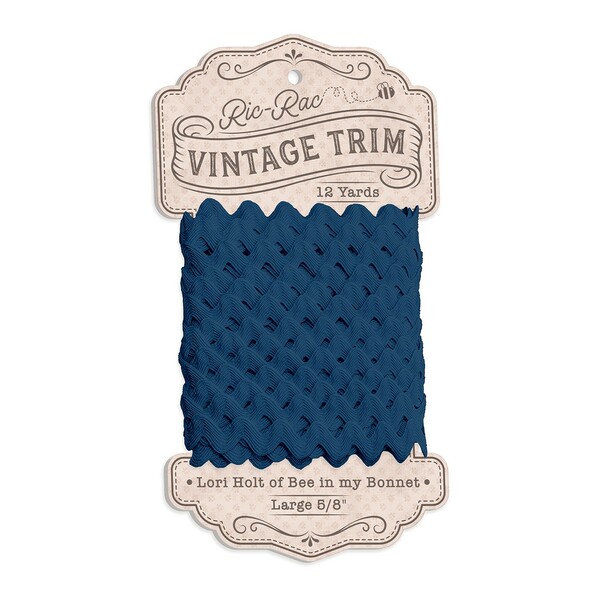 Riley Blake Designs Vintage Trim Ric Rac Oxford Blue 5/8in x 12yd