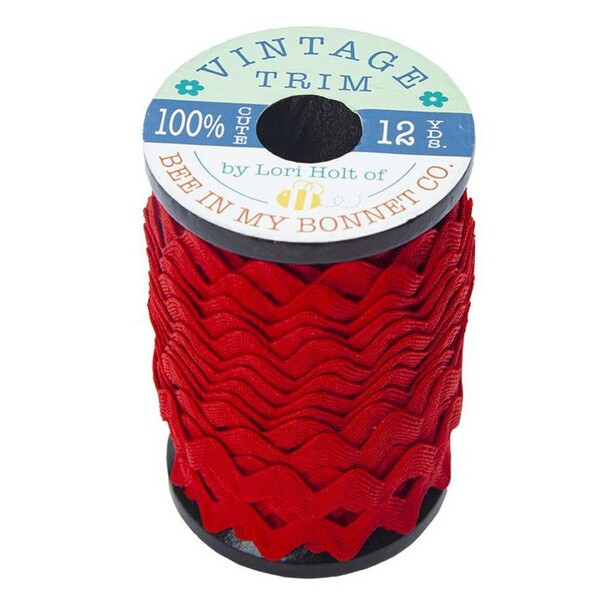 Riley Blake Designs Vintage Trim Ric Rac Riley Red 5/8in x 12yd