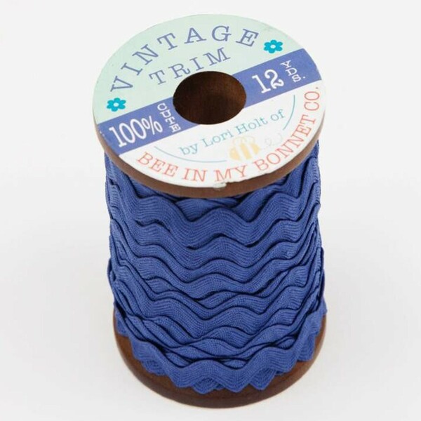 Riley Blake Designs Vintage Trim Ric Rac Denim 5/8in x 12yd