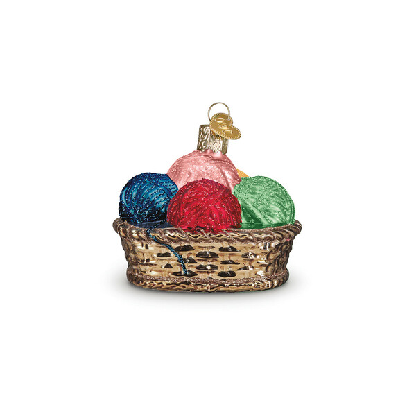 Riley Blake Designs Lori Holt Basket of Yarn Christmas Ornament