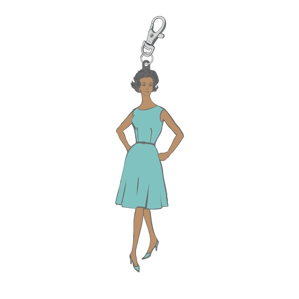 Riley Blake Designs My Happy Place Enamel Charms Blue Vintage Lady