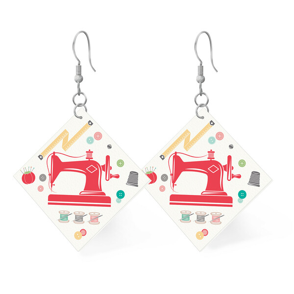 Riley Blake Designs Leather Square Earrings My Happy Place