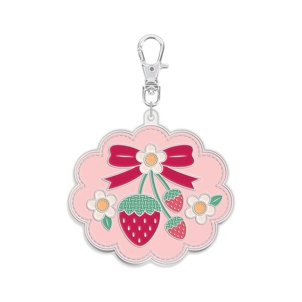 Riley Blake Designs Lori Holt Enamel Happy Charm Strawberry Crush