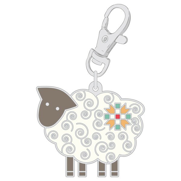 Riley Blake Designs Lori Holt Home Town Enamel Charm Happy Sheep