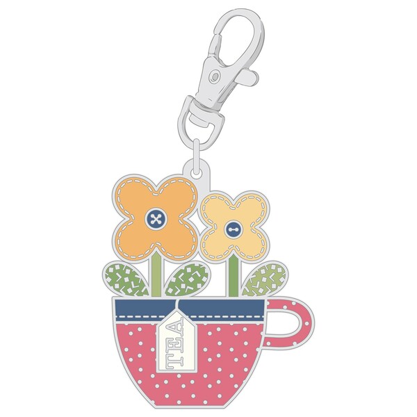 Riley Blake Designs Lori Holt Home Town Enamel Charm Happy Teacup