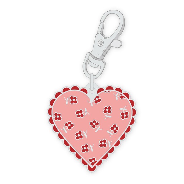 Riley Blake Designs Lori Holt Bee Dots Heart Enamel Happy Charm